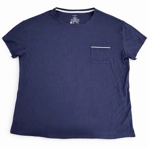 State of Day Ribbed Modal Sleep Top Navy Pocket Tee NWT XXL